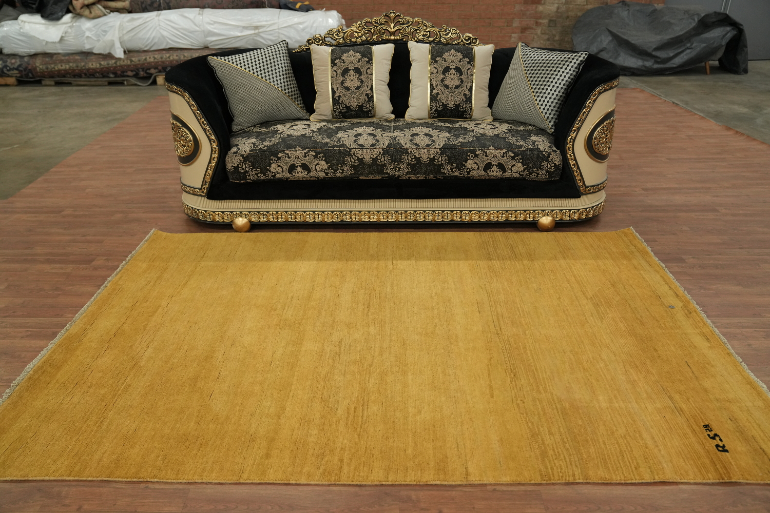 Gold Rust Wool Gabbeh Oriental Area Rug 6x9