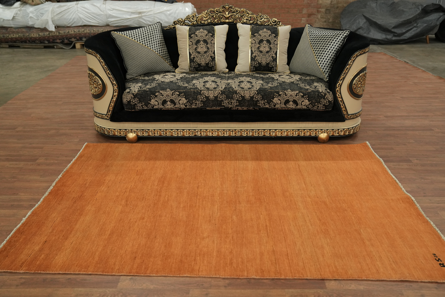 Orange Wool Modern Gabbeh Oriental Area Rug 5x8
