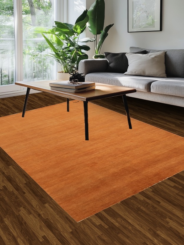 Orange Wool Modern Gabbeh Oriental Area Rug 5x8