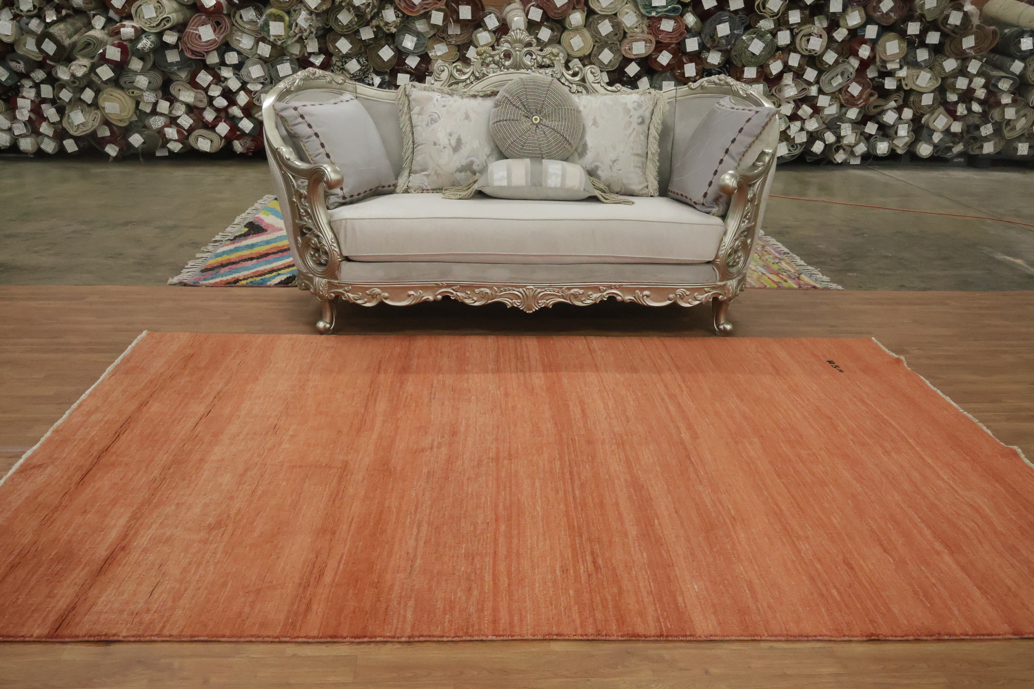 Orange Wool Modern Gabbeh Oriental Area Rug 6x10