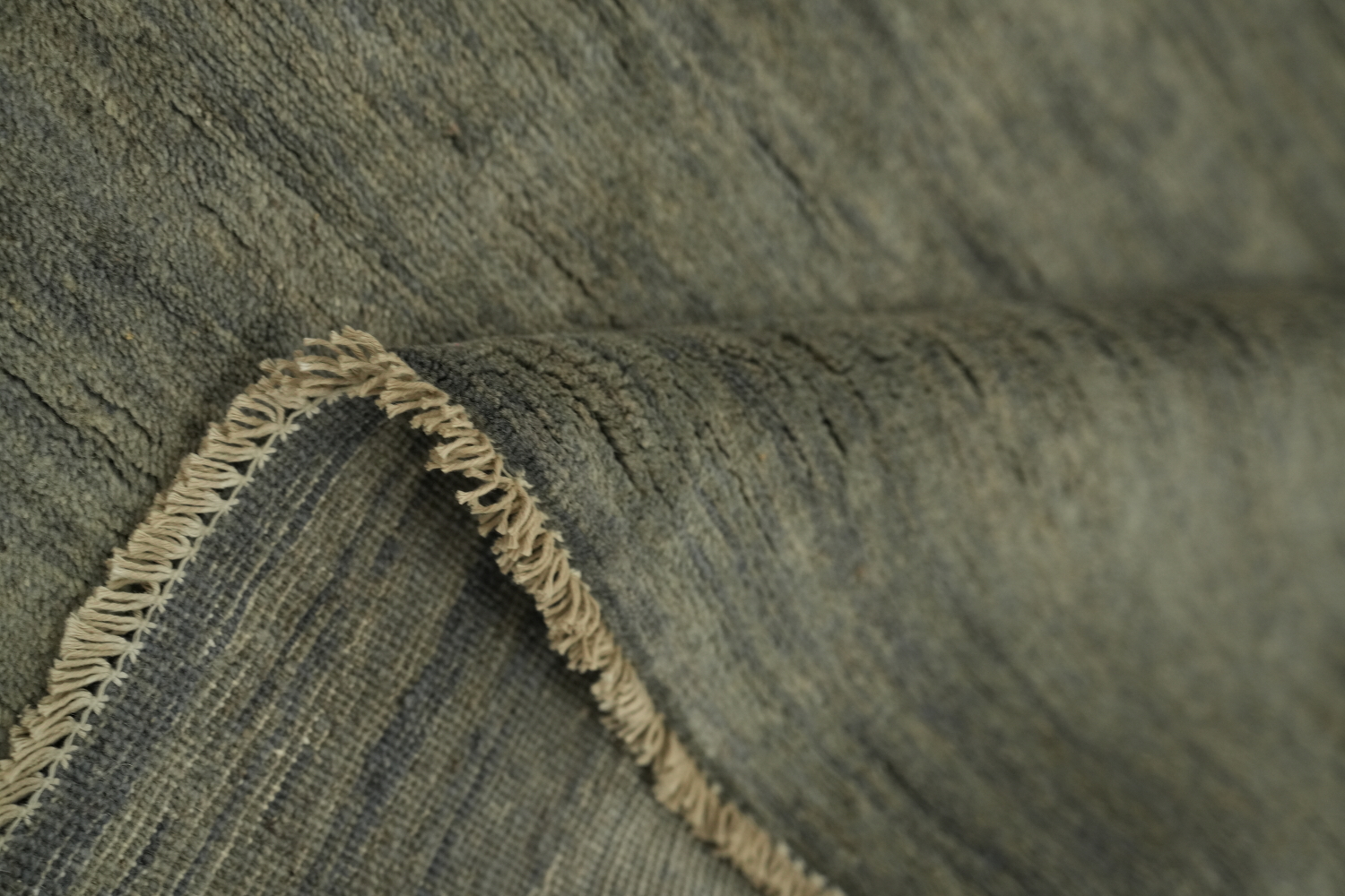 Gray & Beige Wool Gabbeh Modern Area Rug 6x10