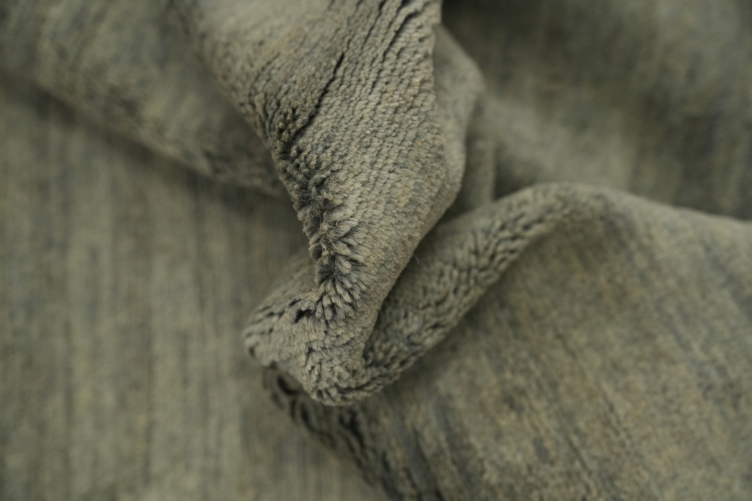 Gray & Beige Wool Gabbeh Modern Area Rug 6x10