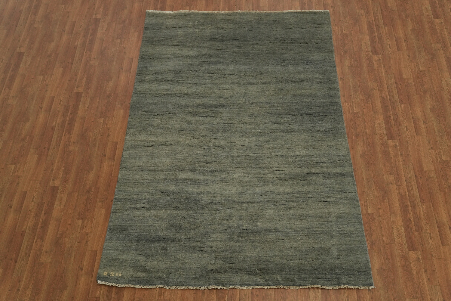 Gray & Beige Wool Gabbeh Modern Area Rug 6x10