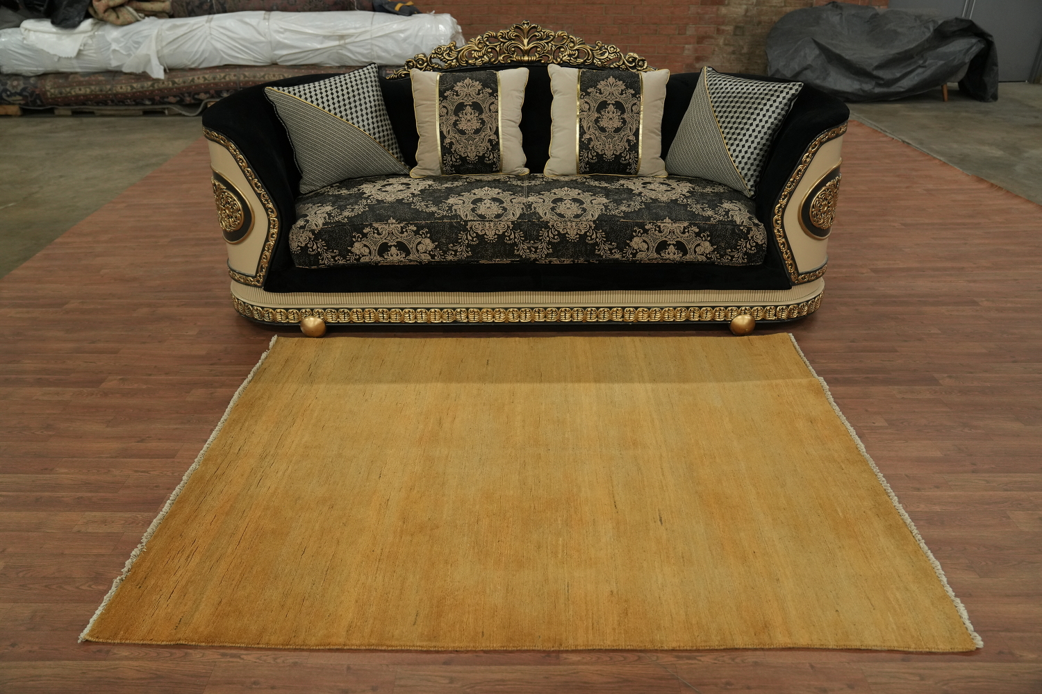Orange & Yellow Wool Gabbeh Modern Rug 5x7