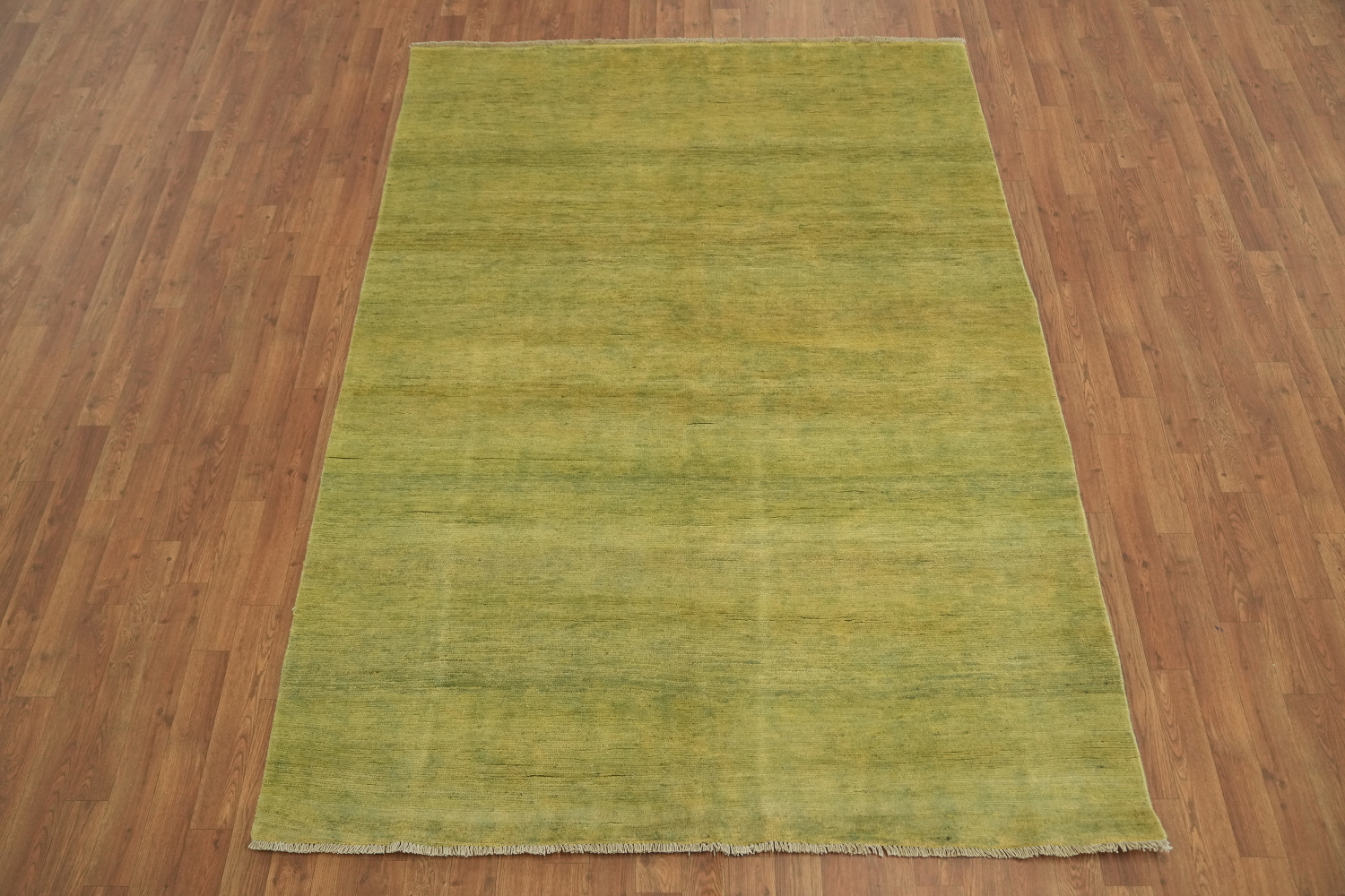 Green & Yellow Wool Gabbeh Modern Oriental Rug 5x7