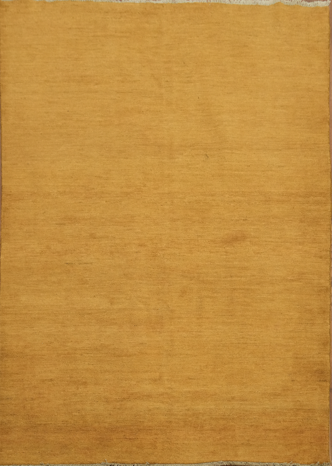 Solid Wool Yellow Gabbeh Oriental Rug 5x7