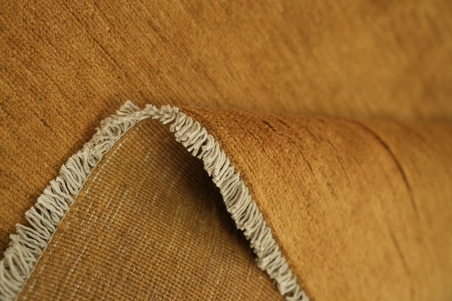 Solid Wool Yellow Gabbeh Oriental Rug 5x7