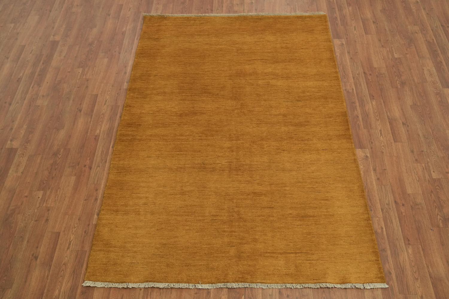 Solid Wool Yellow Gabbeh Oriental Rug 5x7
