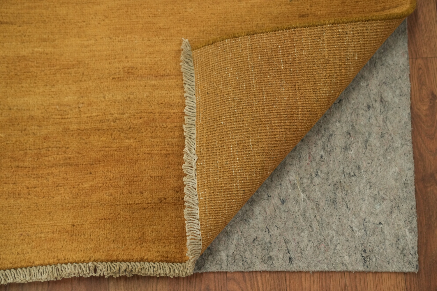 Solid Wool Yellow Gabbeh Oriental Rug 5x7