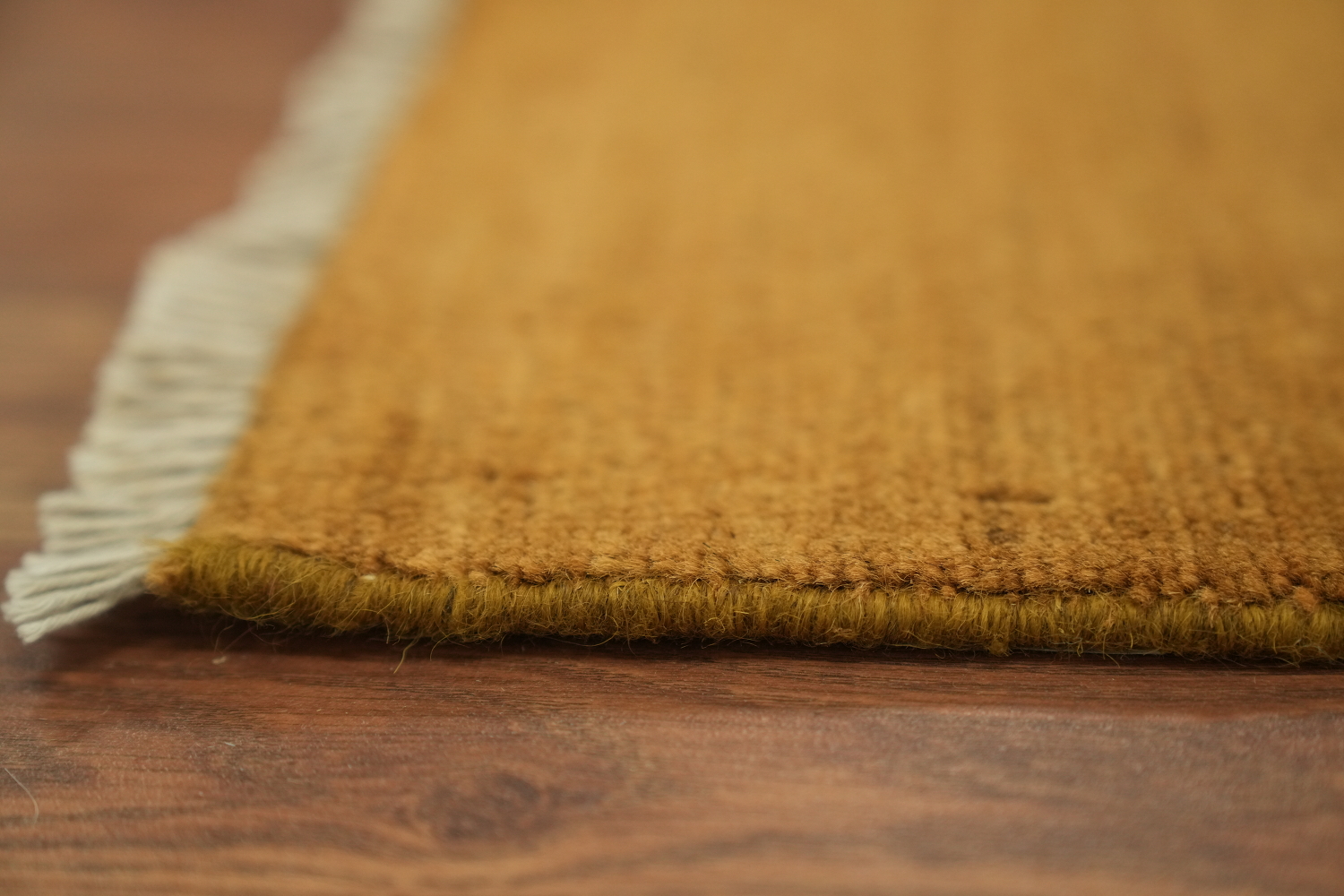 Solid Wool Yellow Gabbeh Oriental Rug 5x7