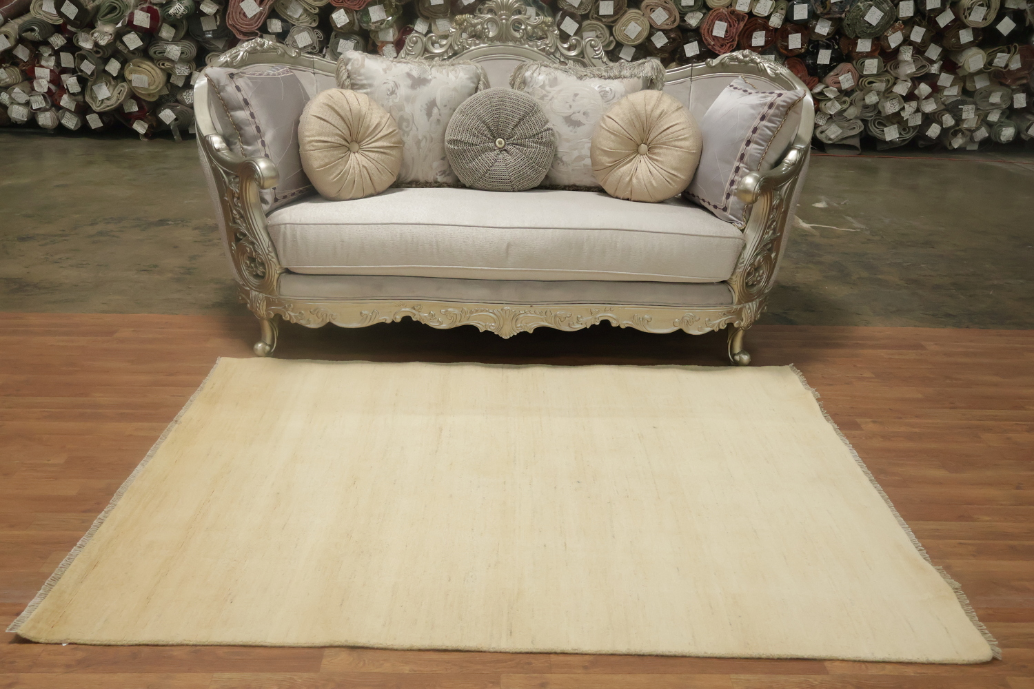 Handmade Wool Solid Gabbeh Modern Rug 5x7