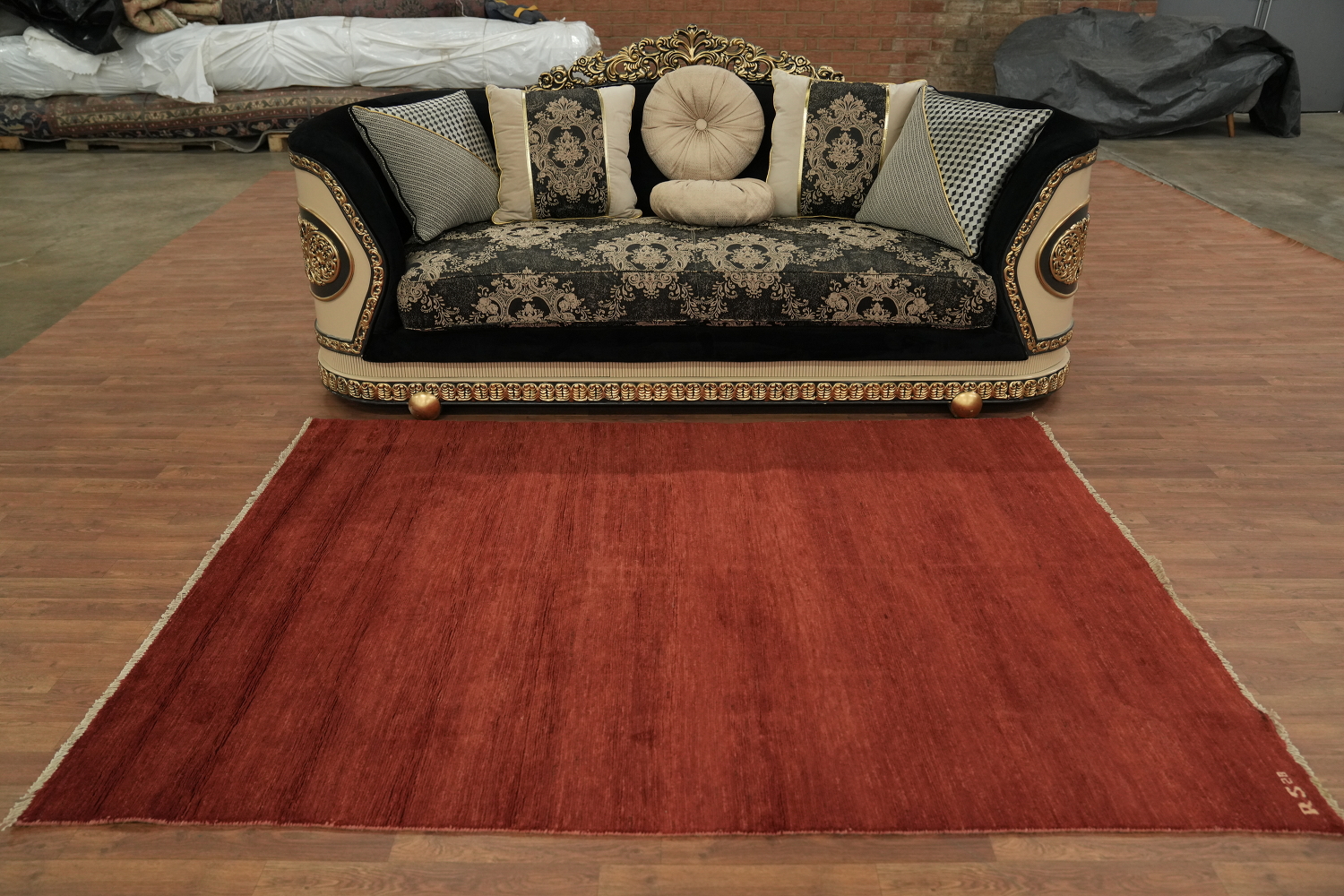 Modern Red Wool Gabbeh Oriental Rug 5x7