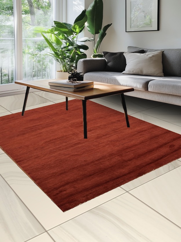 Modern Red Wool Gabbeh Oriental Rug 5x7