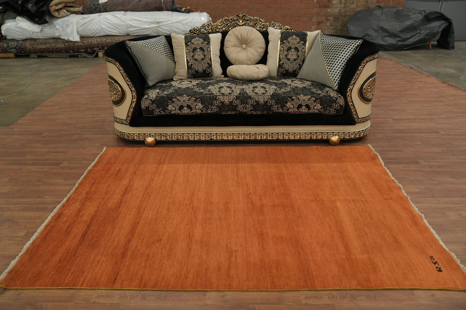 Orange Wool Modern Gabbeh Oriental Area Rug 6x8