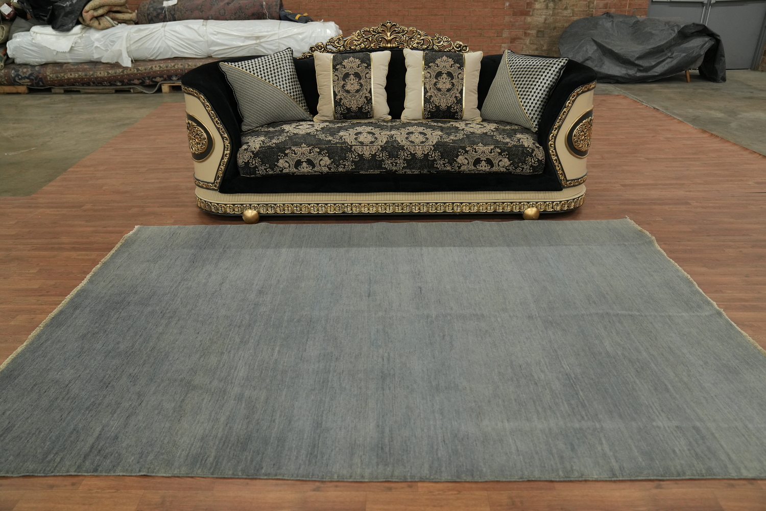 Gray Wool Modern Gabbeh Oriental Area Rug 7x10
