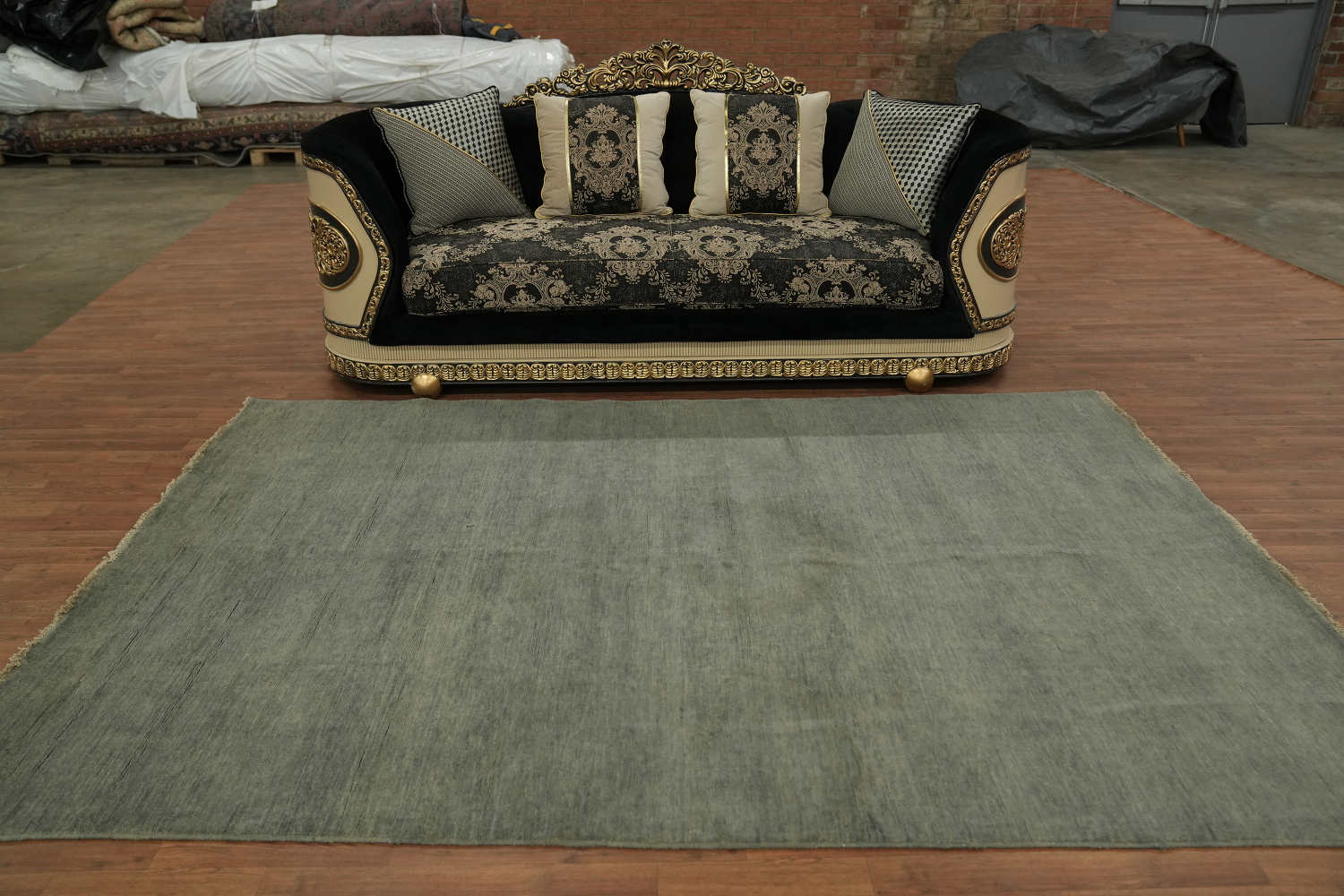 Green Wool Gabbeh Modern Area Rug 7x10