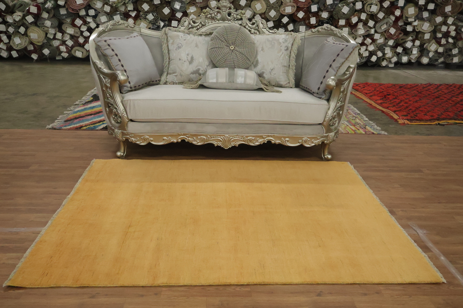 Orange Modern Wool Gabbeh Oriental Rug 5x7