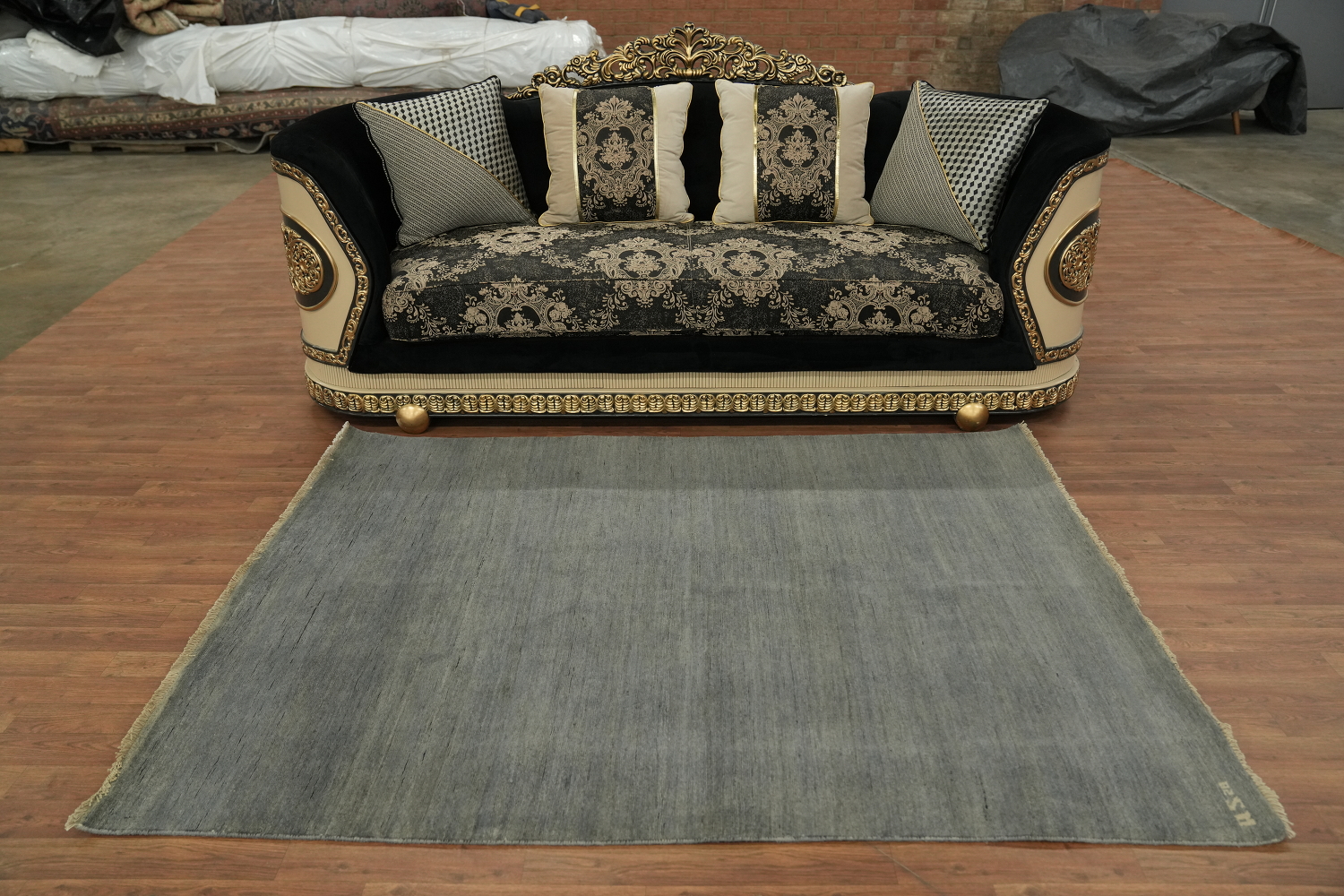 Modern Gray Wool Gabbeh Oriental Rug 5x7