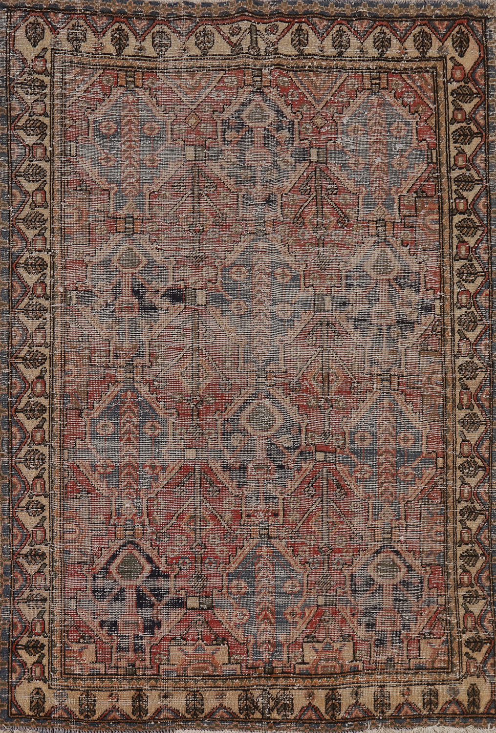 Vintage Wool Bakhtiari Persian Rug 5x7