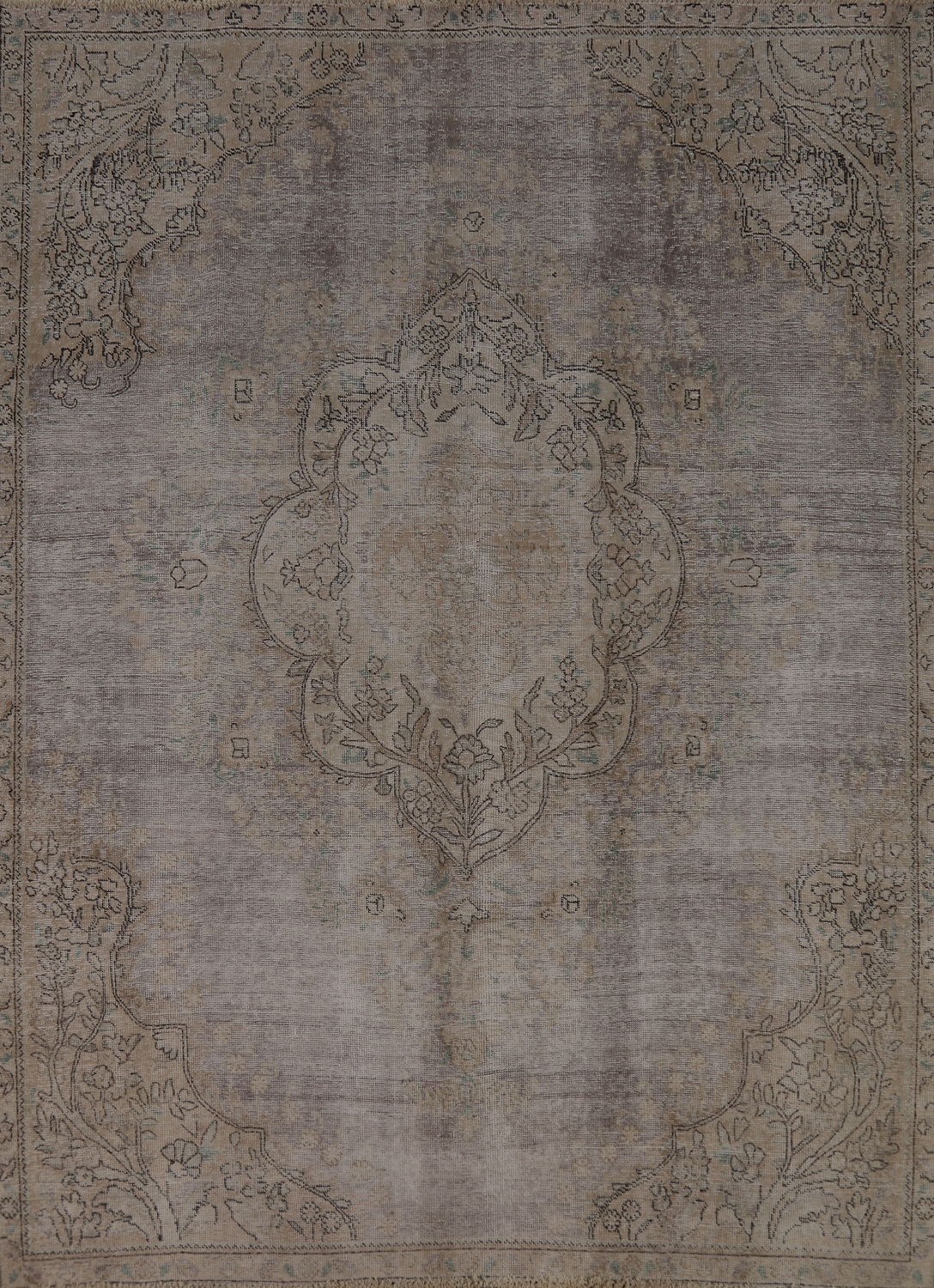 Distressed Wool Vintage Tabriz Persian Area Rug 6x8