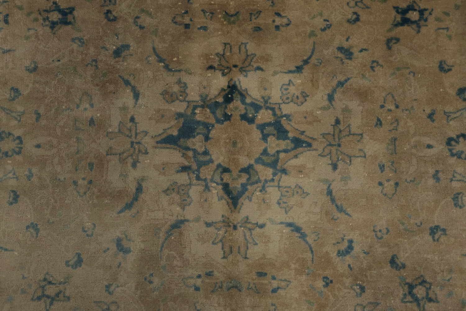 Classic Kashan Persian Area Rug 7x11 in Subtle Blues and Warm Earthy Tones
