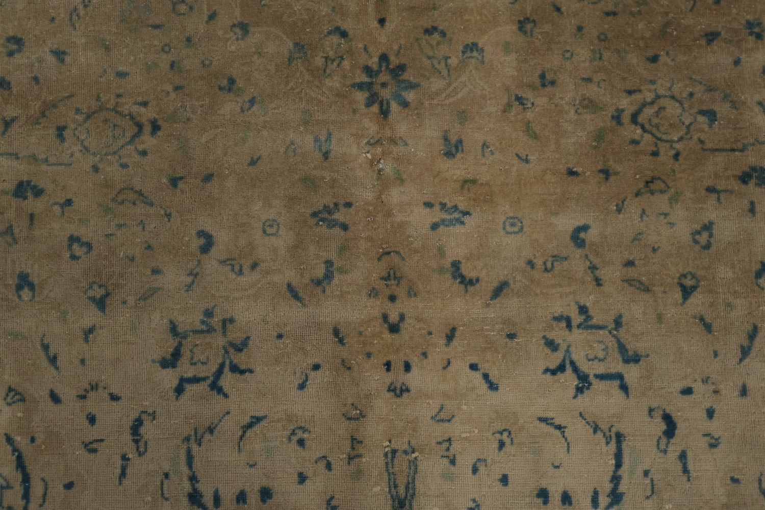 Classic Kashan Persian Area Rug 7x11 in Subtle Blues and Warm Earthy Tones