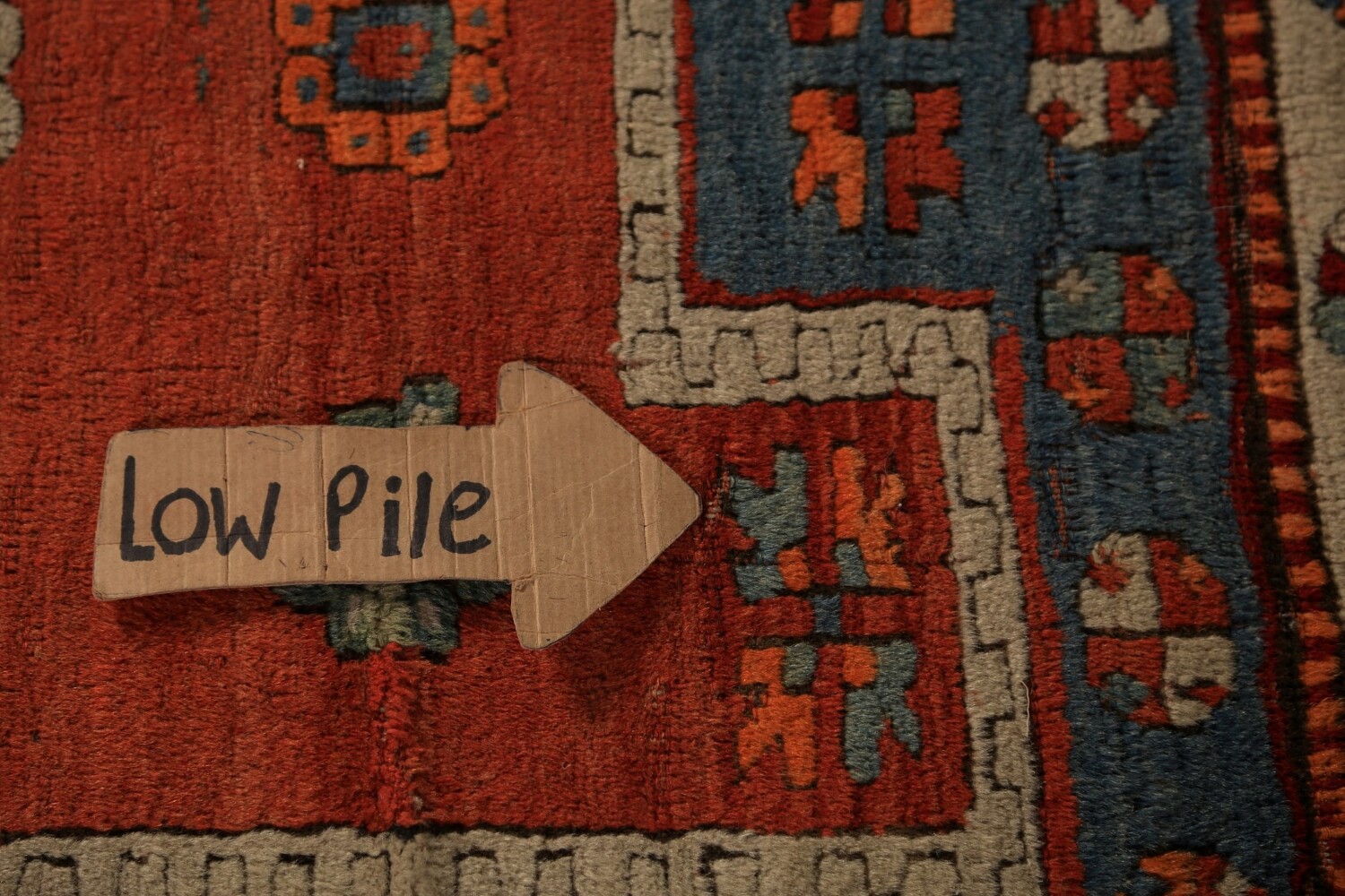 Pre-1900 Antique Red Geometric Kazak Oriental Rug 4x5