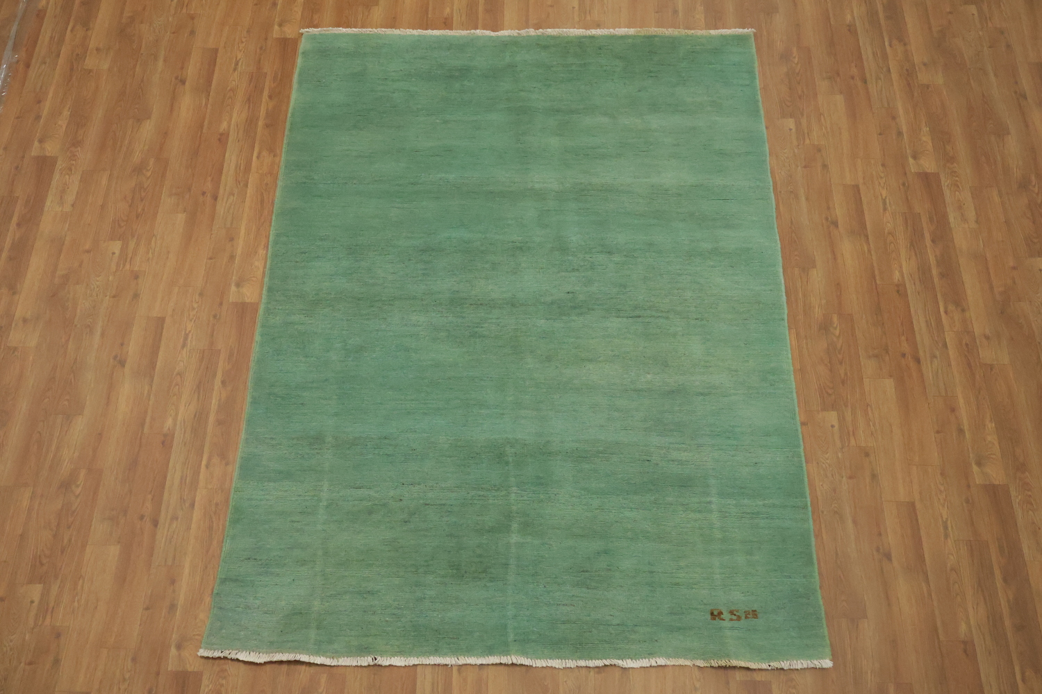 Green Handmade Gabbeh Wool Modern Rug 5x7