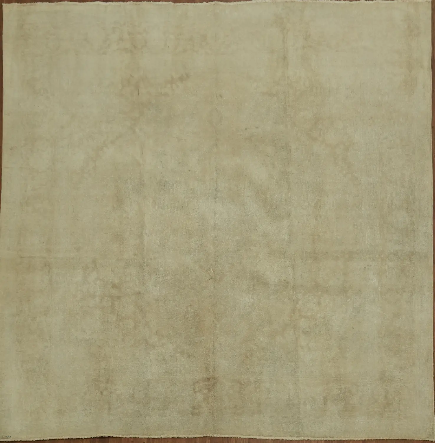 Versatile Beige Distressed Vintage Square Persian Rug 10x10 ft