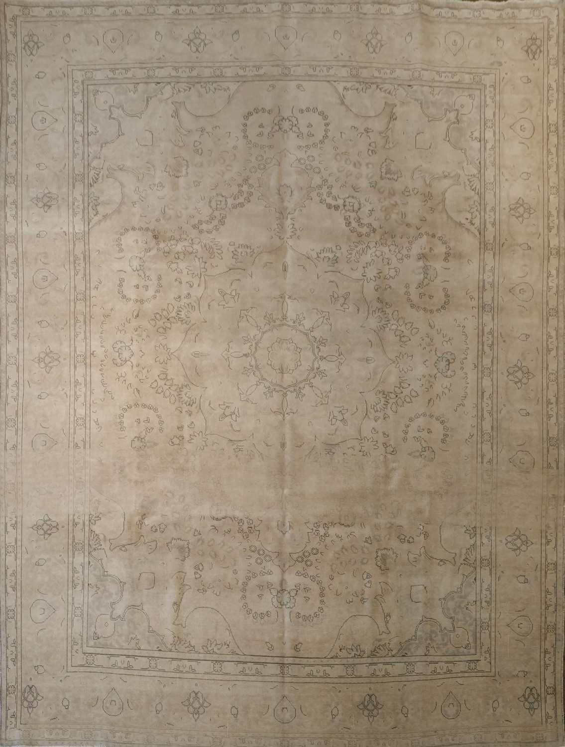 Vintage Floral Tabriz Persian Area Rug 10x13