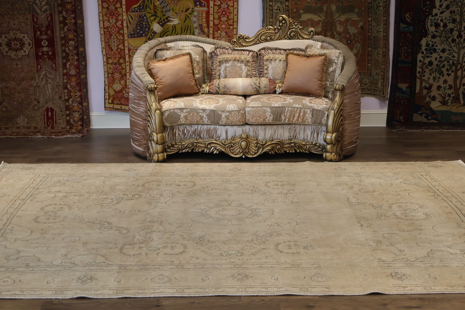 Vintage Floral Tabriz Persian Area Rug 10x13