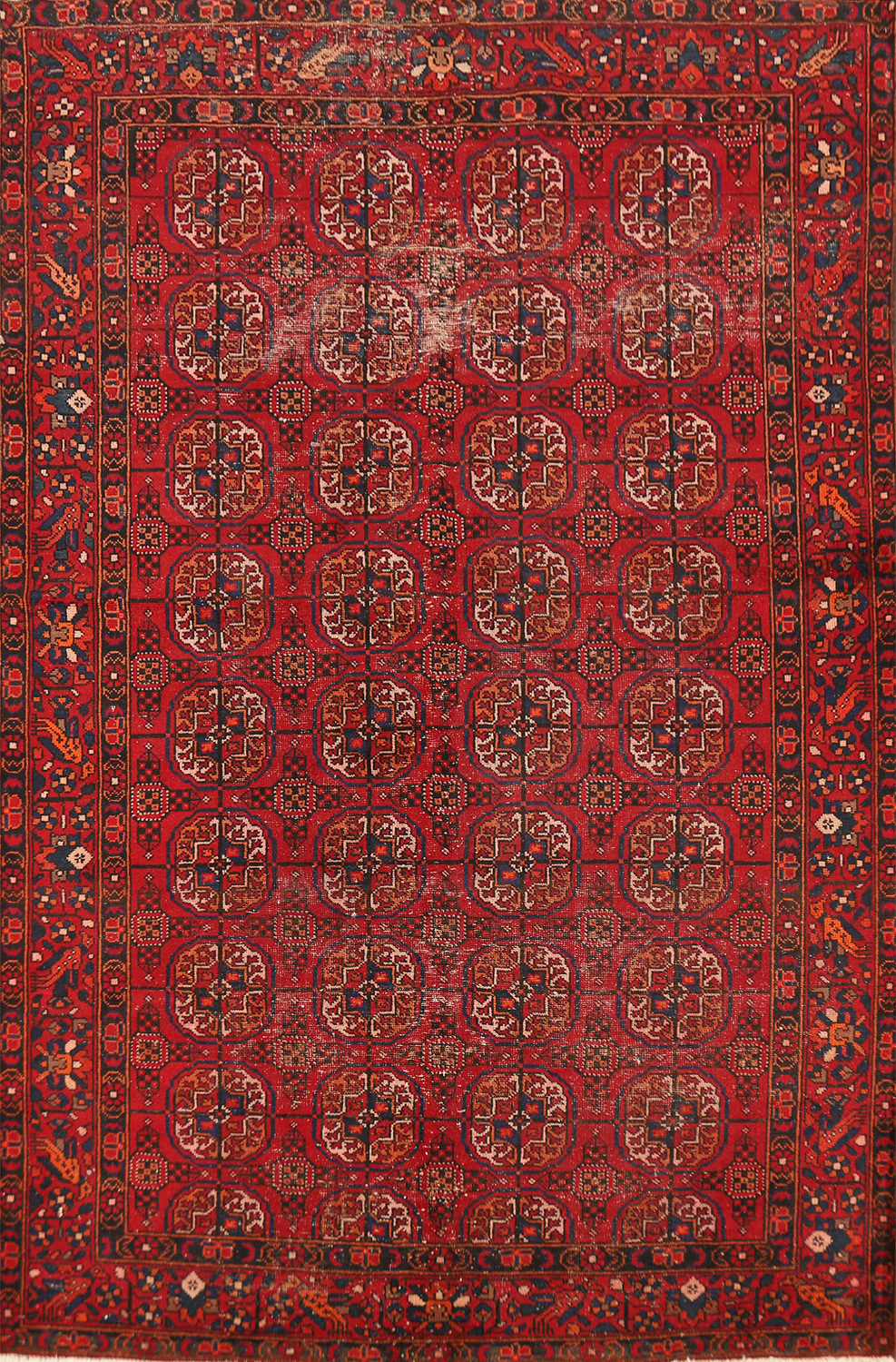 Red Geometric Balouch Persian Area Rug 5x8