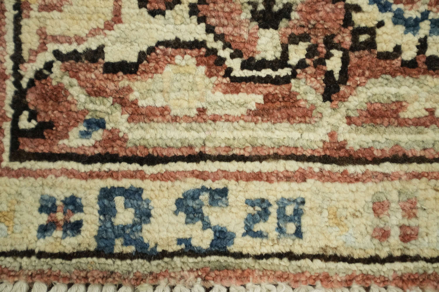 Geometric Wool Heriz Serapi Vegetable Dye Rug 5x7