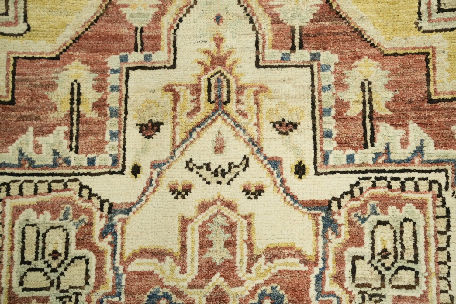 Geometric Wool Heriz Serapi Vegetable Dye Rug 5x7