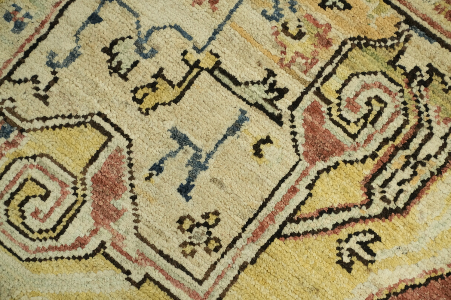 Geometric Wool Heriz Serapi Vegetable Dye Rug 5x7