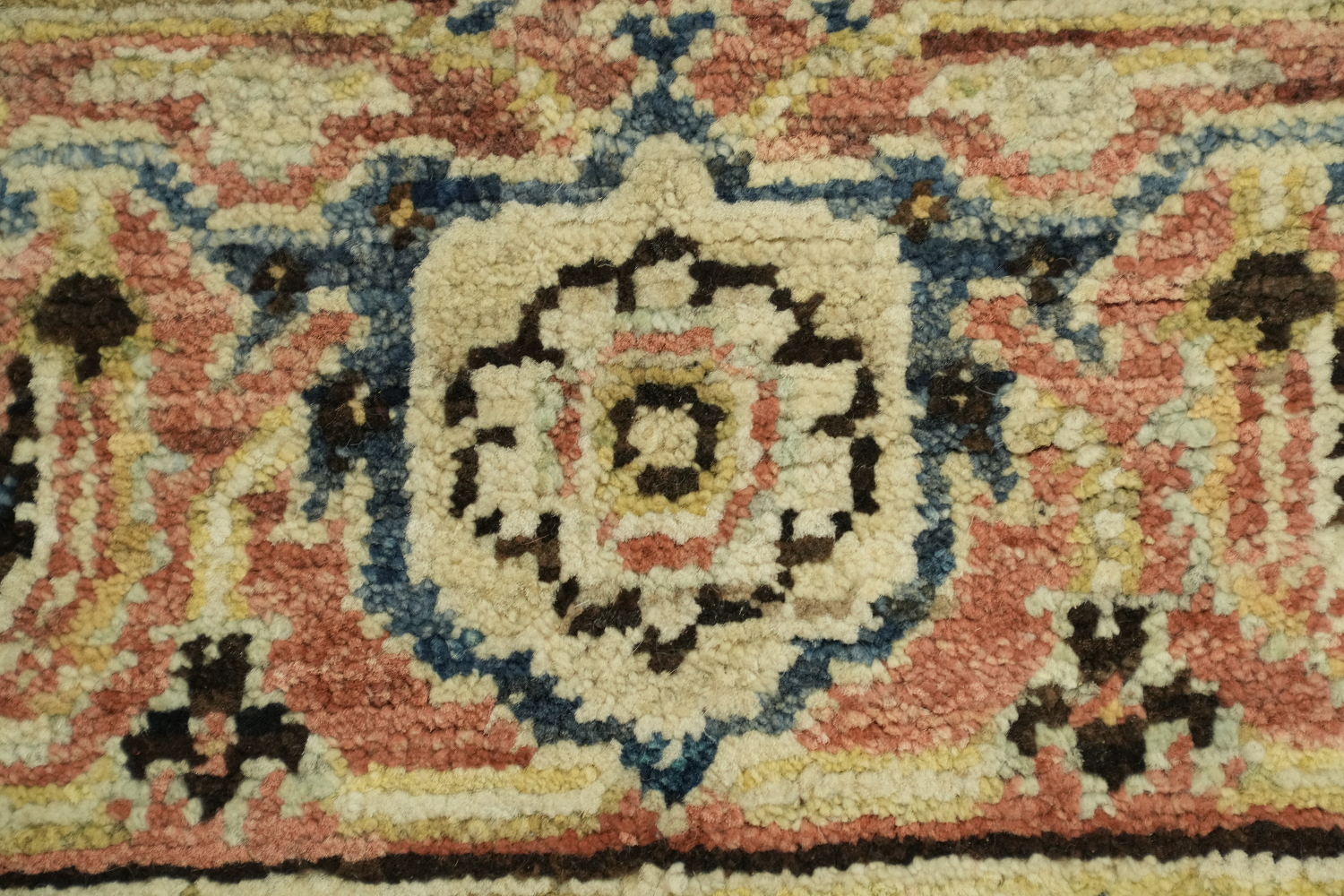 Geometric Wool Heriz Serapi Vegetable Dye Rug 5x7
