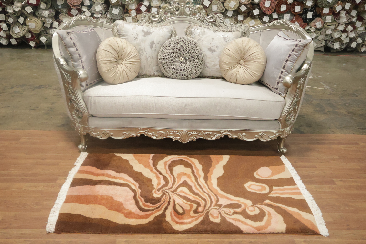 Contemporary Wool Abstract Kerman Persian Rug 3x5