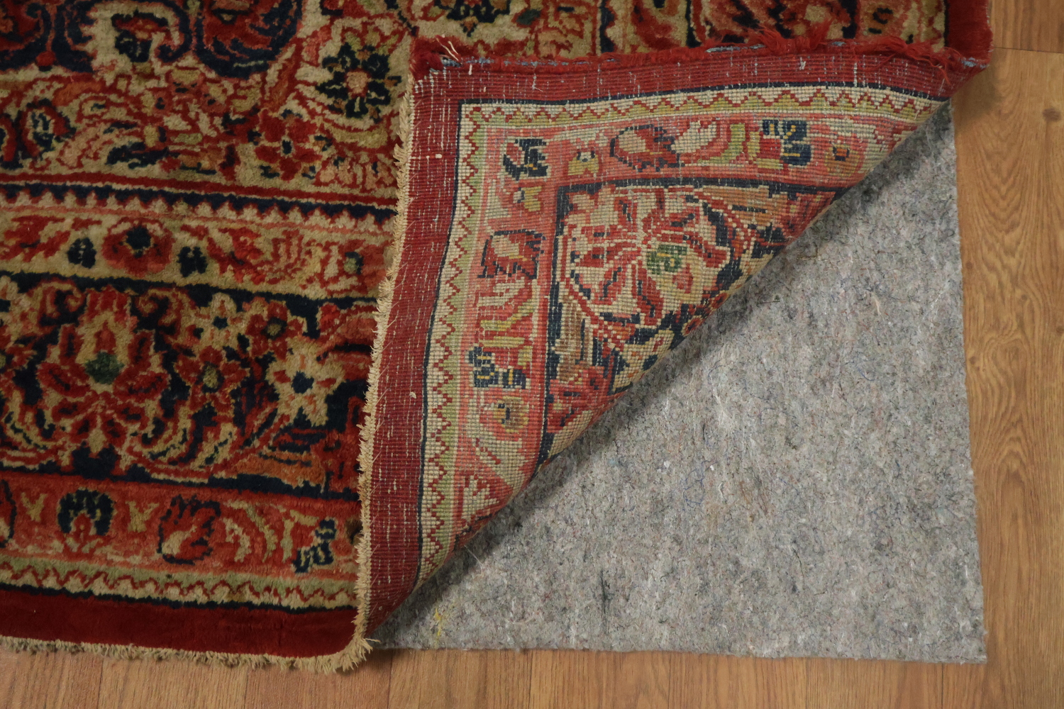 Orange Square Medallion Sarouk Persian Rug 5x5