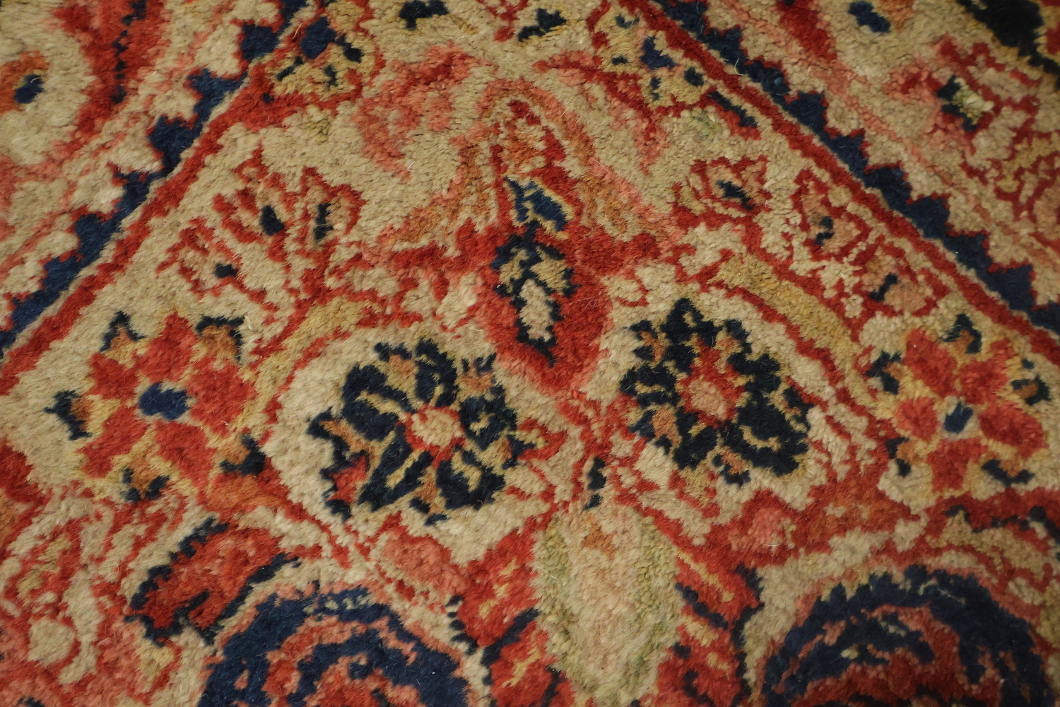 Orange Square Medallion Sarouk Persian Rug 5x5