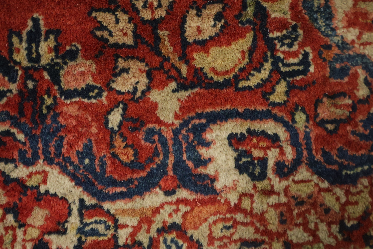 Orange Square Medallion Sarouk Persian Rug 5x5
