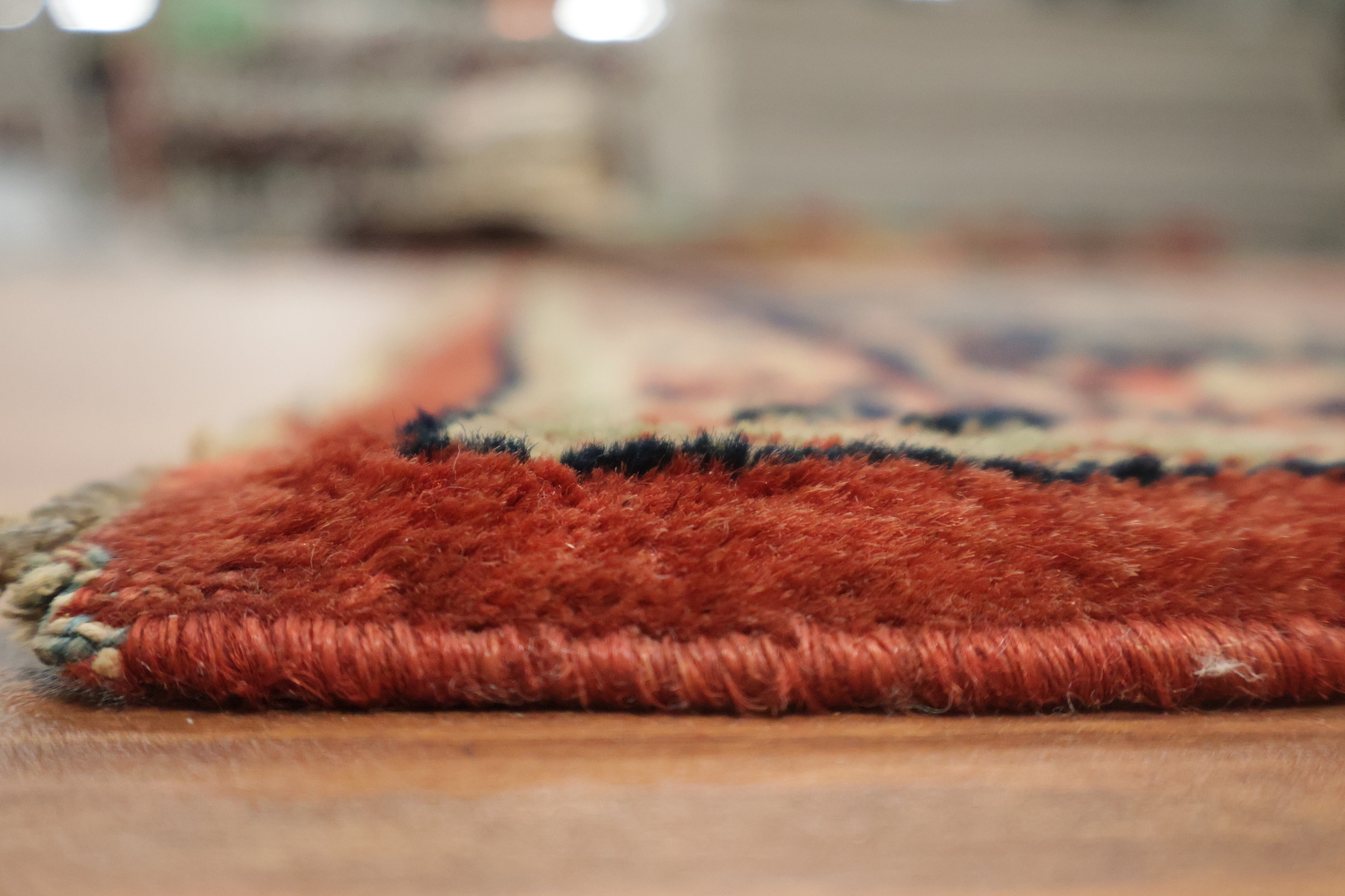 Orange Square Medallion Sarouk Persian Rug 5x5