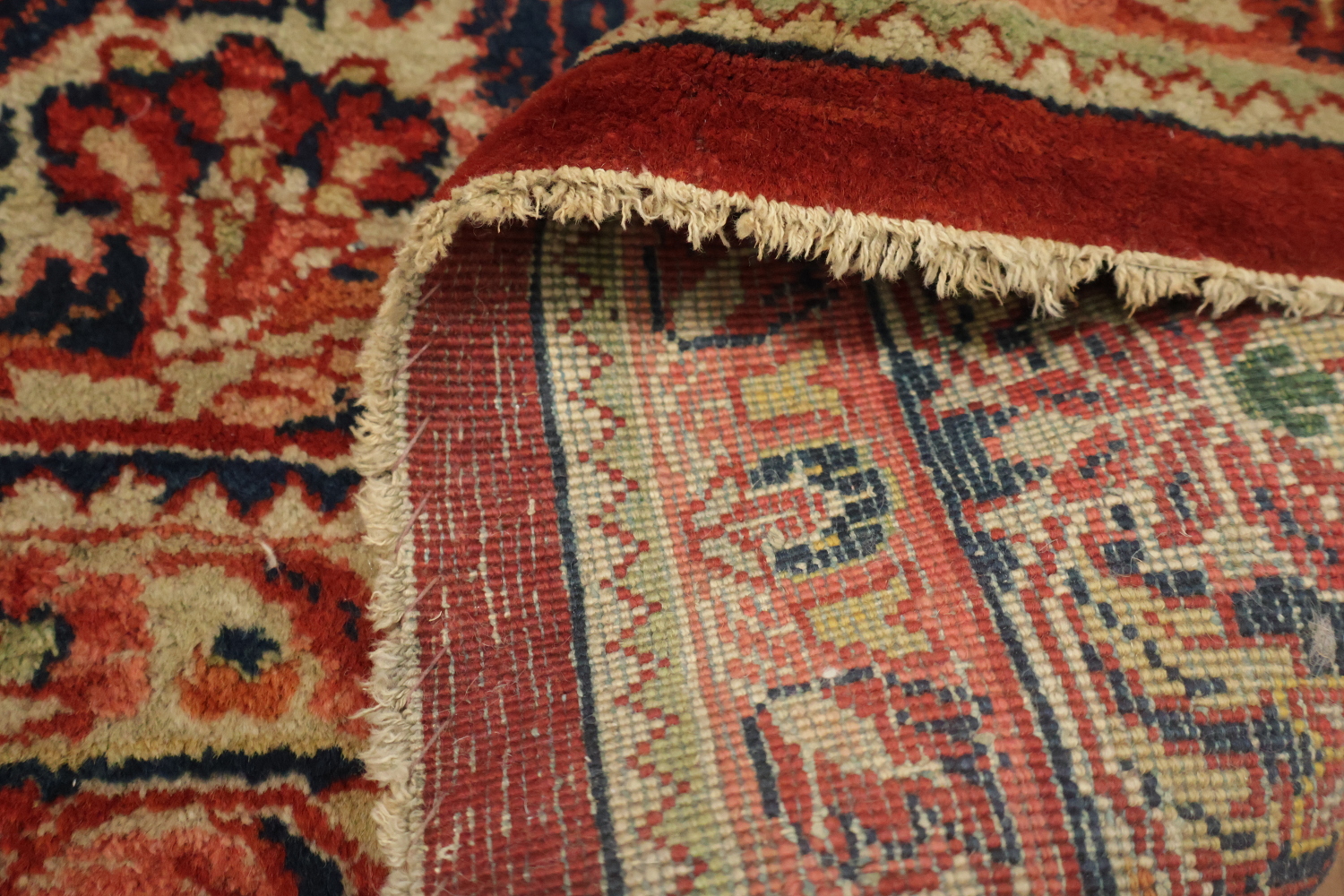 Orange Square Medallion Sarouk Persian Rug 5x5
