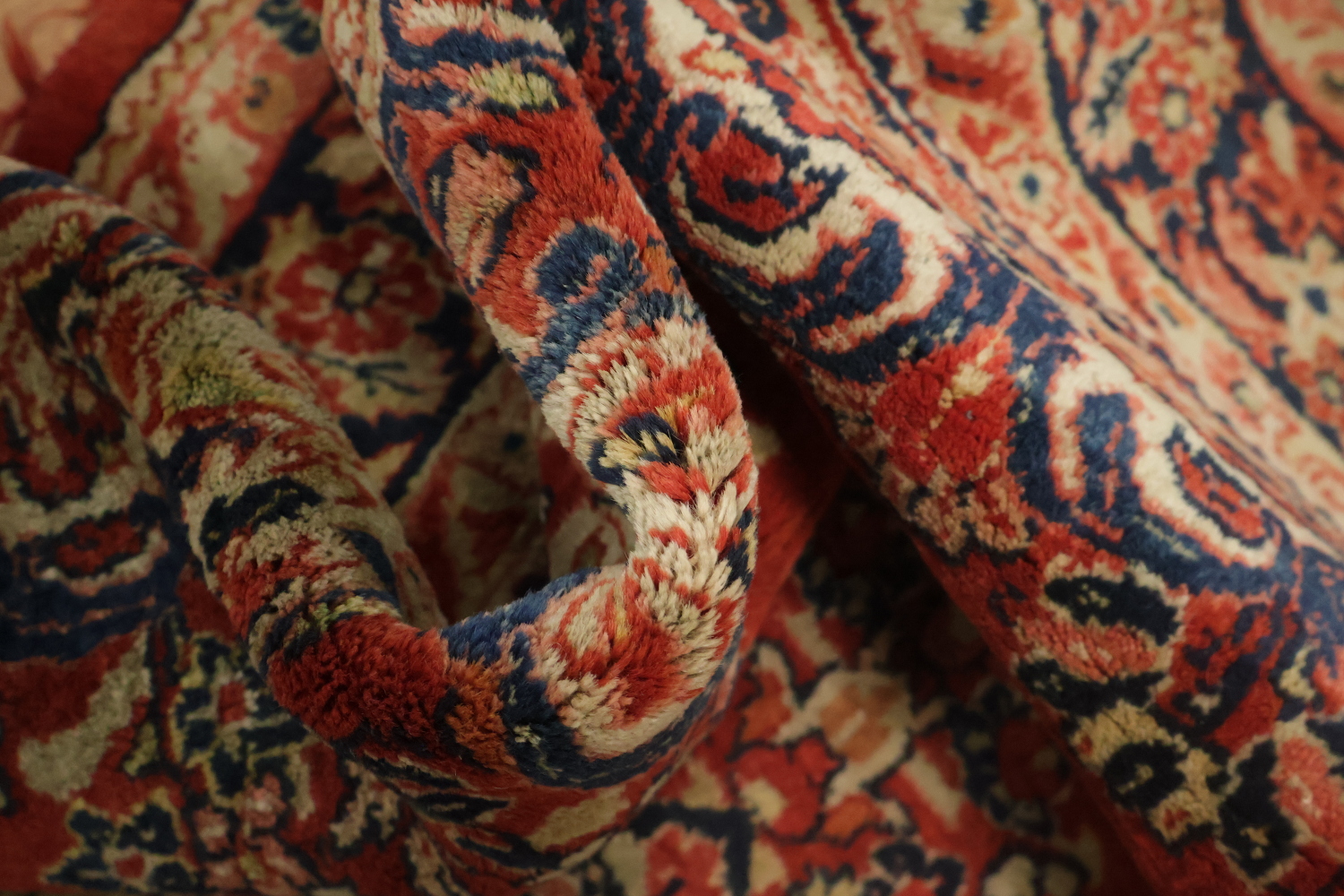 Orange Square Medallion Sarouk Persian Rug 5x5