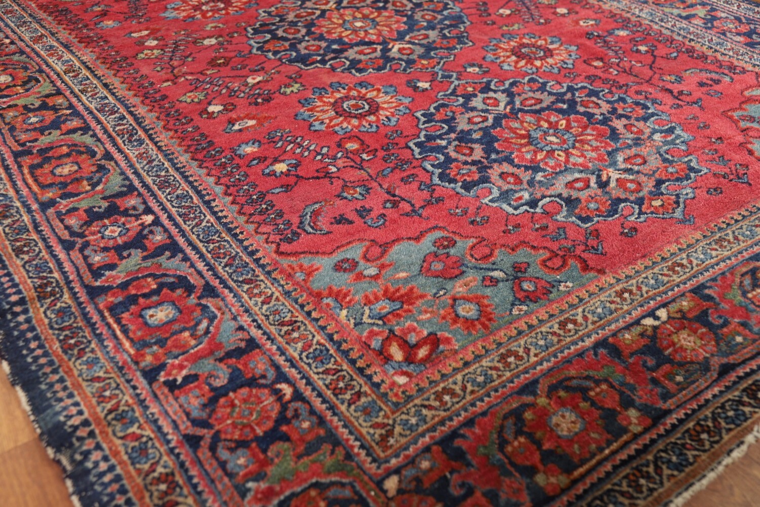 Pre-1900 Antique Vegetable Dye Sarouk Farahan Persian Rug 5x6