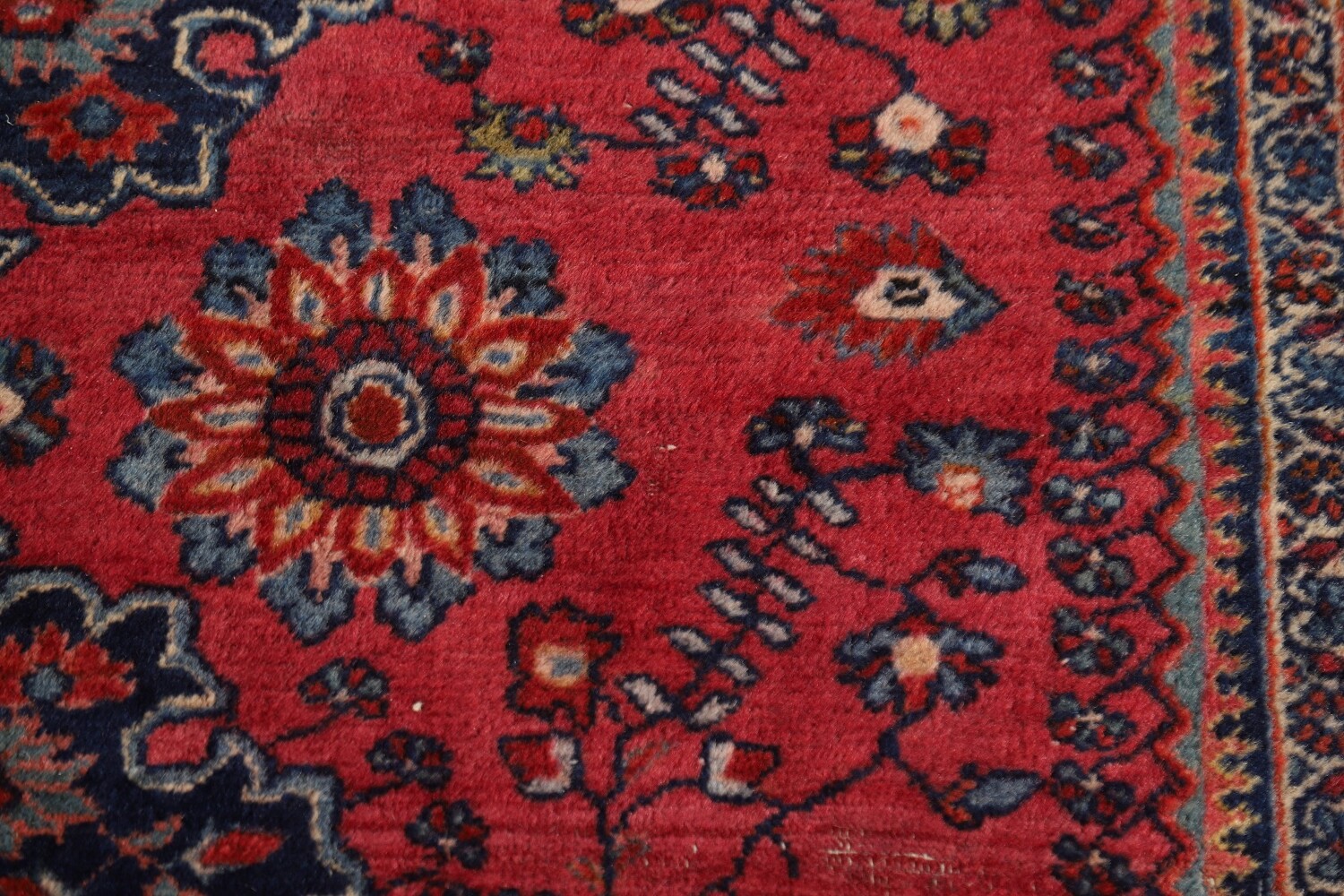 Pre-1900 Antique Vegetable Dye Sarouk Farahan Persian Rug 5x6