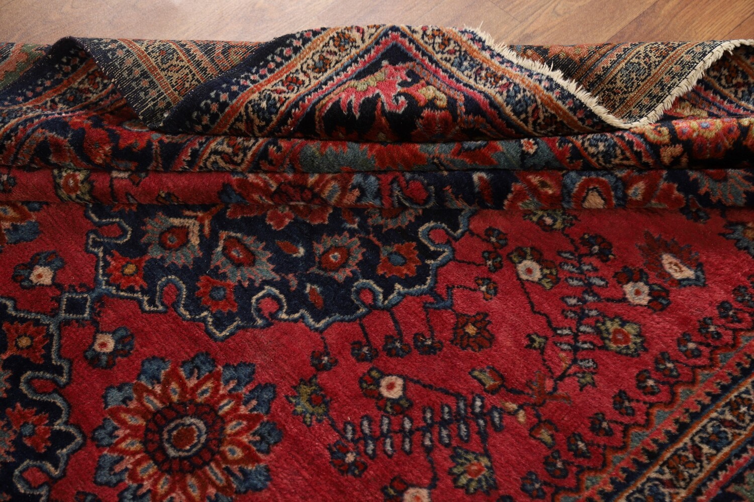 Pre-1900 Antique Vegetable Dye Sarouk Farahan Persian Rug 5x6