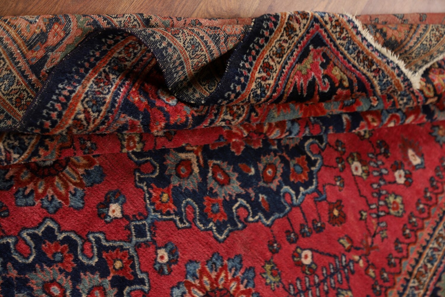 Pre-1900 Antique Vegetable Dye Sarouk Farahan Persian Rug 5x6