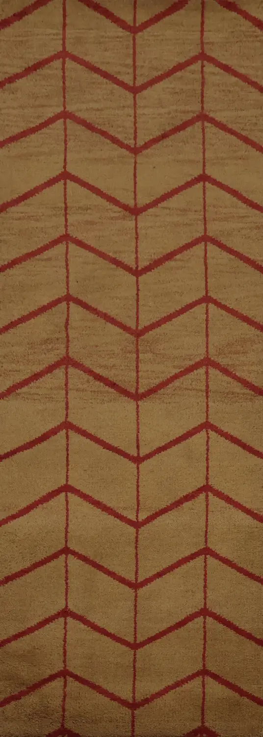 Contemporary Chevron Patterns Runner Rug 3x10