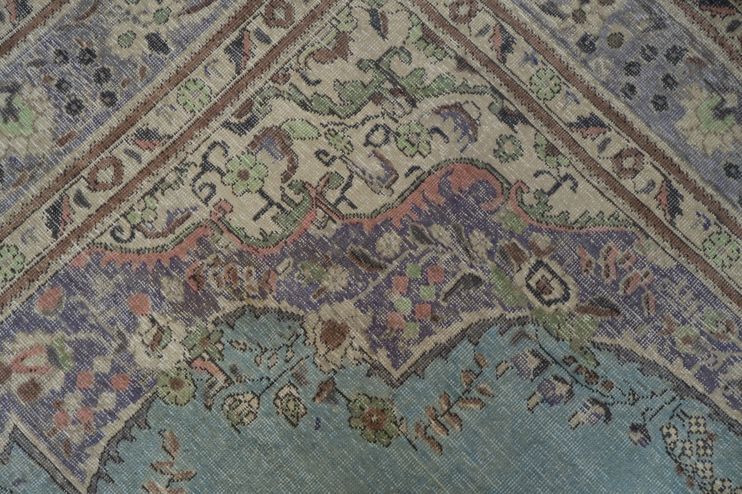 Light Blue Medallion Wool Tabriz Persian Area Rug 10x12