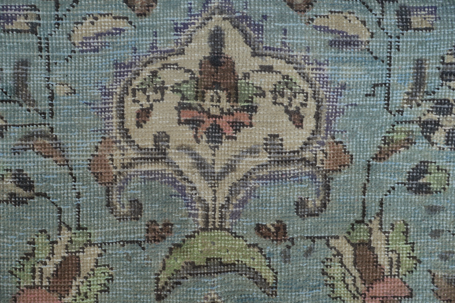 Light Blue Medallion Wool Tabriz Persian Area Rug 10x12